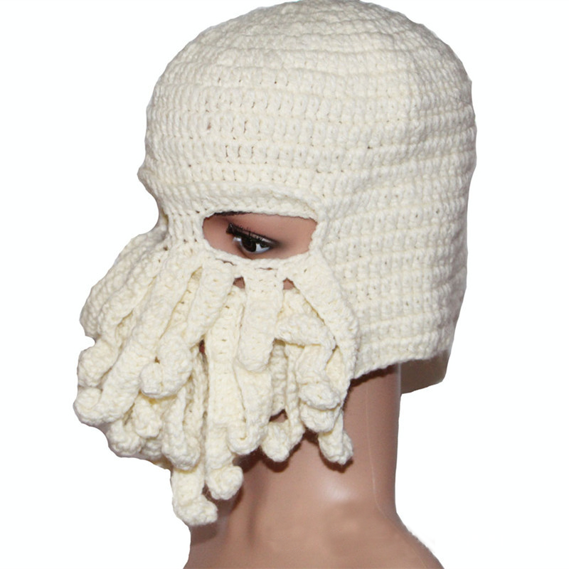 Octopus Cthulhu Tentacle Balaclava Warm Windproof Full Face Knit Beanie Holiday Winter Hat for Adult Outdoor Sports Riding