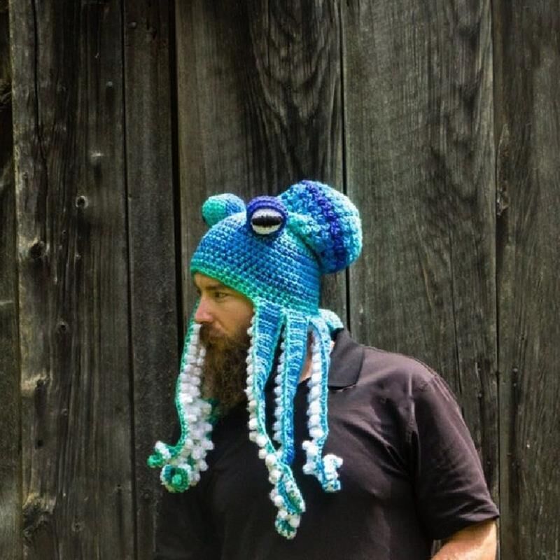 Octopus Beanie for Men | Funny 3D Tentacle Knit Hat with Googly Eye | Festival Party Winter Casual Headwear