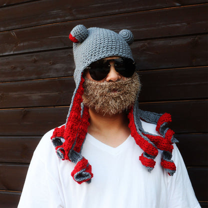 Octopus Beanie for Men | Funny 3D Tentacle Knit Hat with Googly Eye | Festival Party Winter Casual Headwear