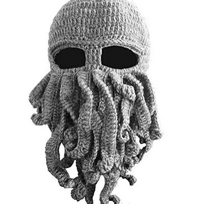 Octopus Cthulhu Tentacle Balaclava Warm Windproof Full Face Knit Beanie Holiday Winter Hat for Adult Outdoor Sports Riding
