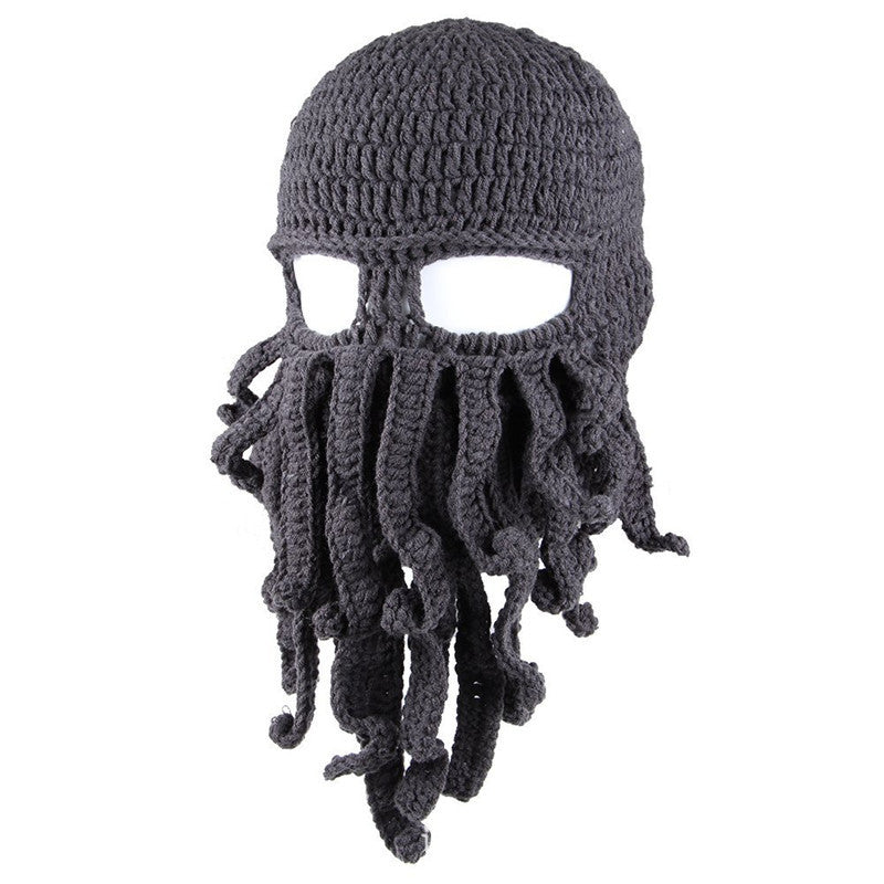 Octopus Cthulhu Tentacle Balaclava Warm Windproof Full Face Knit Beanie Holiday Winter Hat for Adult Outdoor Sports Riding
