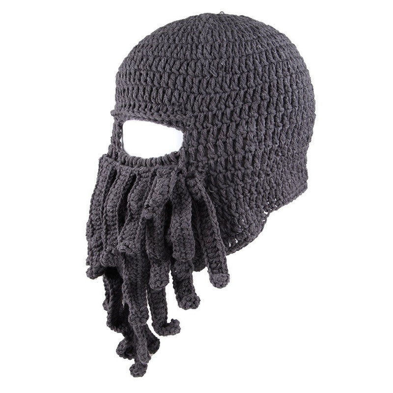 Octopus Cthulhu Tentacle Balaclava Warm Windproof Full Face Knit Beanie Holiday Winter Hat for Adult Outdoor Sports Riding