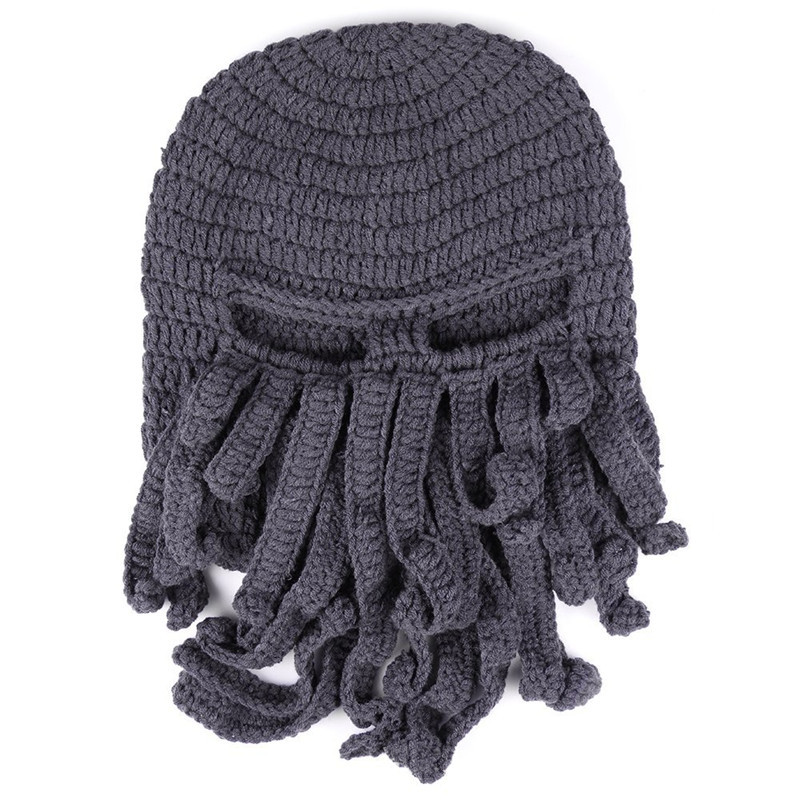 Octopus Cthulhu Tentacle Balaclava Warm Windproof Full Face Knit Beanie Holiday Winter Hat for Adult Outdoor Sports Riding