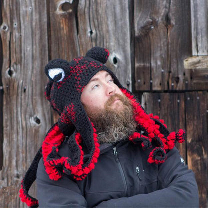 Octopus Beanie for Men | Funny 3D Tentacle Knit Hat with Googly Eye | Festival Party Winter Casual Headwear