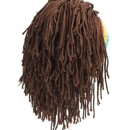 Bohemian Rainbow Fringe Dreadlock Beanie – Hippie Style Crochet Knit Hat for Festival, Rave & Streetwear